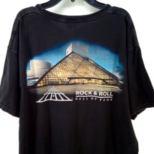 Vintage Rock & Roll Hall of Fame Black Single Stitch Tee T-Shirt 100% Cotton L